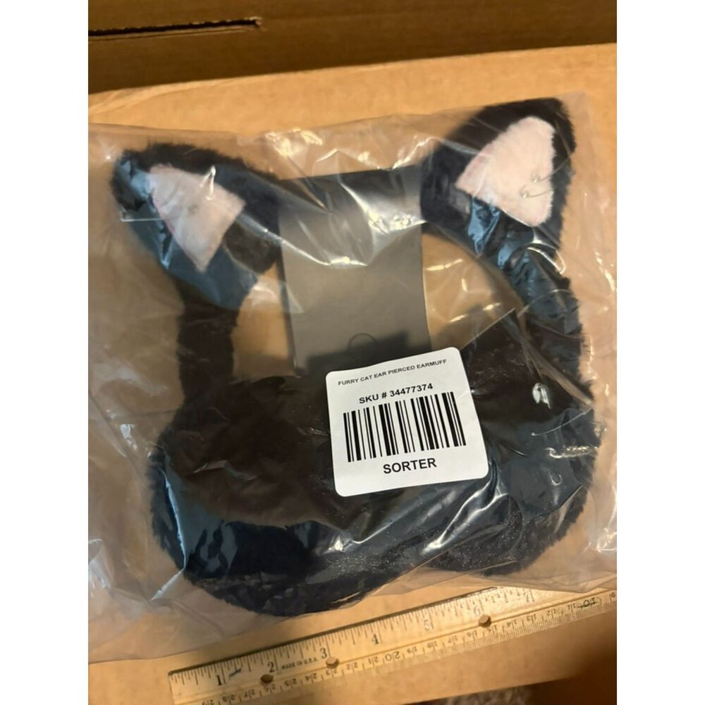 Fuzzy Cat Ear Pierced Ear Muffs